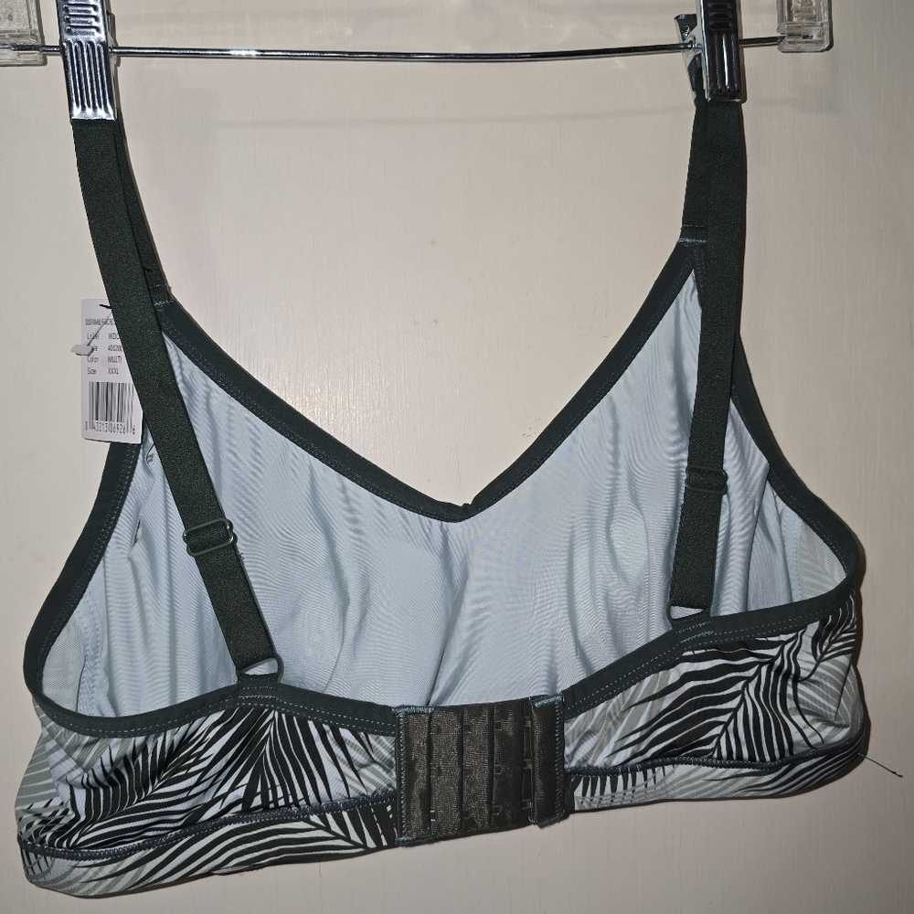 Kindly Leaf Print Bralette Wireless Padded Olive Green Bra XXXL 42DD NWT - Picture 4 of 9